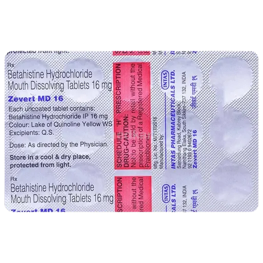 zevert md 16mg tablet 15's
